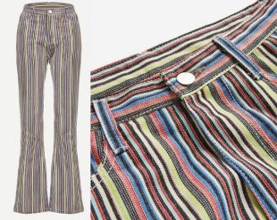 des années 1970 style rayé des années 1960 inspiré pantalon flare clochette jeans femmes Fonds
