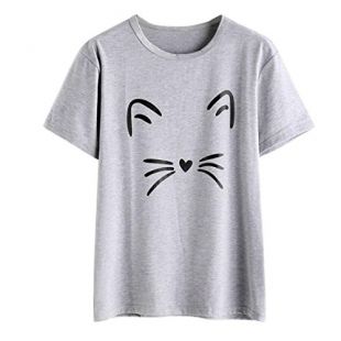 Sweat-shirt Femme à Manches Longues - Imprimé Chat 3D - Col Rond - Tissu Léger En Polyester - Style Décontracté