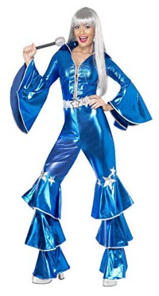 Smiffys 1970s Dancing Dream Costume,Blue, Small