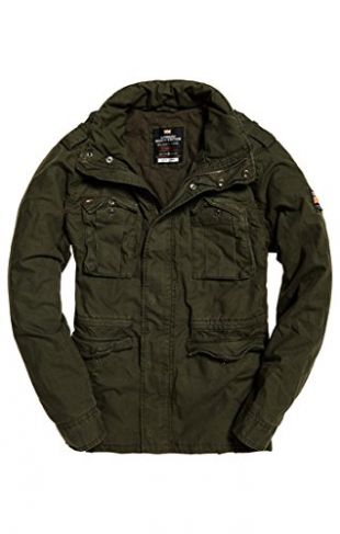 Superdry CLASSICROOKIEMILITARYJACKET Manteau, Verde (Military Khaki Gxr), XL Homme