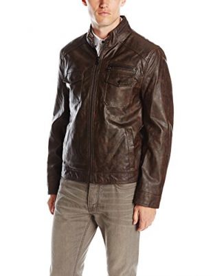 Kenneth Cole New York - Kenneth Cole New York Men's Faux-Leather Moto ...