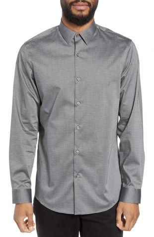 Calibrate Trim Fit Dot Sport Shirt | Nordstrom