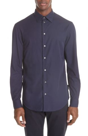 Emporio Armani Regular Fit Solid Dress Shirt | Nordstrom