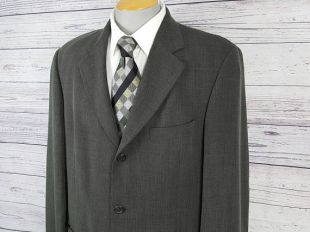 46R Blazer couleur gris vert laine Sport manteau veste tailleur vintage des années 90 Hugo Boss Black Label Einstein modèle homme faite USA mariage