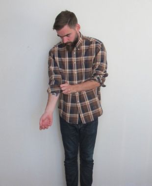 Vintage 80 ' s île de marque chemise marron à carreaux