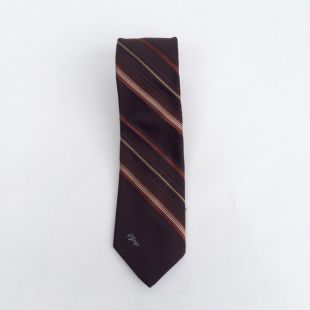 Cravate Allyn St. George Dark Brown diagonale rayé des hommes 60 s 70 s Vintage 3 pouces large Designer Preppy col cravate