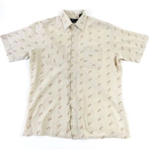 Chemise manches courtes décontracté à motifs géométriques pour homme Vintage