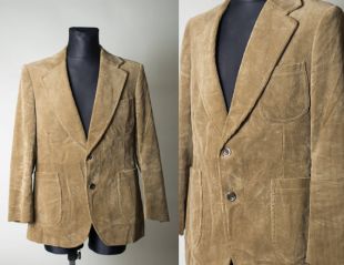 Velours Vintage veste /Light Brown velvet Jacket / blondes / hommes allemand traditionnel symphonique Blazer / sons de la musique / taille moyenne à grande