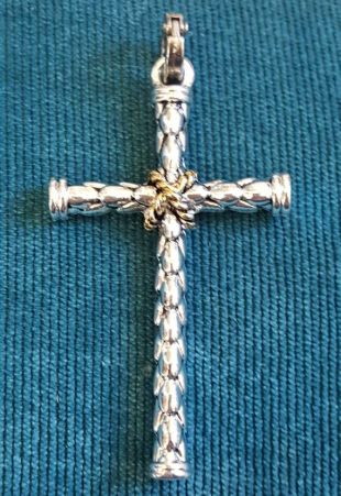 Pendentif Croix en argent, collier grand antique pendentifs Croix en argent, bijoux cadeaux de religion chrétienne, dons spirituels, croix catholique