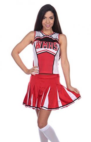 Sexy Ladies Glee Cheerleader School Girl Fancy Dress Costume (Women: 16)