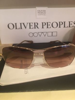 Oliver Peoples âSANFORDâGold Aviator Sunglasses w/VFX Photochromic Lenses