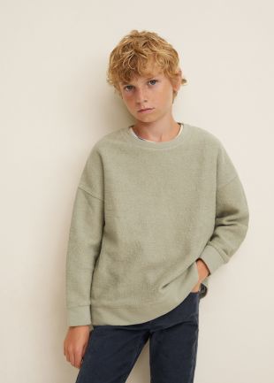 Sweat-shirt en coton texturé
