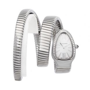 BULGARI TUBOGAS SERPENTI DIAMOND STAINLESS STEEL WATCH SP 35 S W5251  | eBay