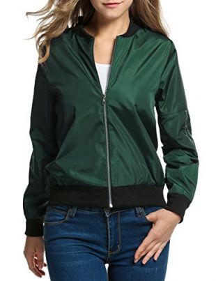 hotouch - Hotouch Women Vintage Short Bomber Jacket Classic Zip up ...