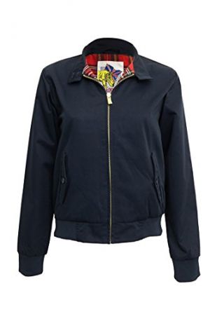 Harrington Blouson, Bleu (Marine Marine), Large (Taille fabricant: L) Femme
