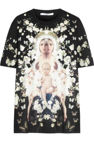 Givenchy   Flower Madonna T shirt in printed cotton jersey