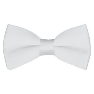 Mens Classic Pre-Tied Satin Formal Tuxedo Bowtie Adjustable Length Large Variety Colors Available, by Platinum Hanger (White)