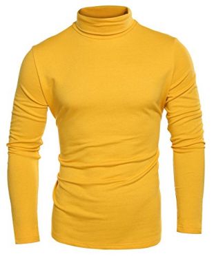 Coofandy Pull à col roulé pour homme -  jaune -  XXXL