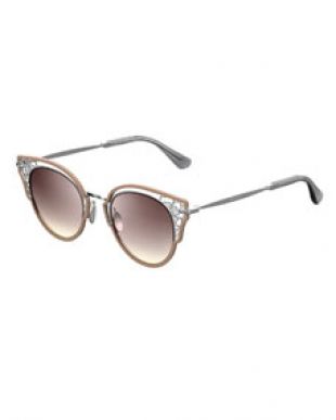 Jimmy Choo Dhelias Filigree Stainless Steel Round Sunglasses