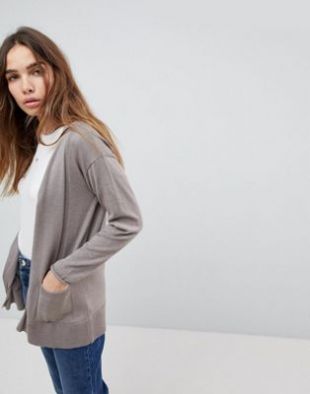 ASOS - Cardigan en maille fine avec détails côtelés