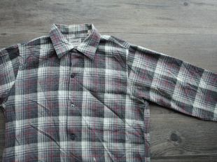 Vintage 1960s Montgomery Ward Red Flannel Shirt Sz L