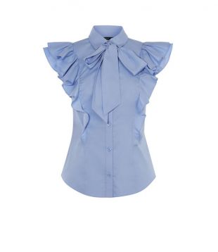 Karen Millen - PUSSY BOW FRILL SHIRT | Karen Millen