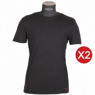 Lot de 2 tee shirts Levis Slim Fit Crewneck en coton noir | Rue Des Hommes