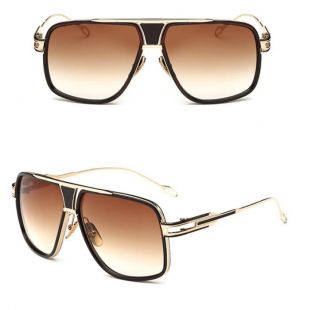 Lunettes de soleil en métal hommes rétro grosses lunettes de soleil boîte yourte quelques classiques