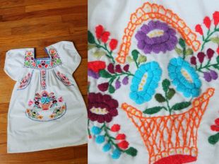 Chemisier Blanc Brodé Fleurs - Été Indien - Taille M - Vintage