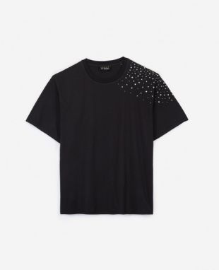 T shirt noir strass - The Kooples