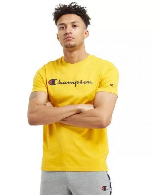 t shirt Champion usa jaune -  Champion Core Script T-Shirt - Homme