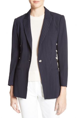 Veronica Beard - Veronica Beard Taylor Lace Up Pinstripe Blazer | Nordstrom