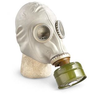 GP-5 Original Soviet Civilian Protective Gas Mask (activated Charcoal filter and bag included) (Extra Large, white)
