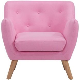 SCANDI Fauteuil scandinave en tissu chiné   Rose   L 79 x P 82 cm
