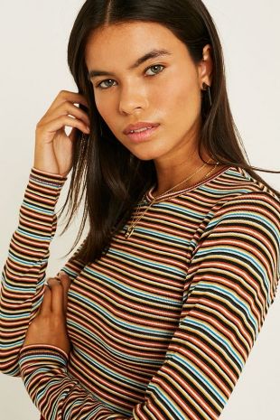 Urban Outfitters - UO Retro Baby Stripe Long-Sleeve Top