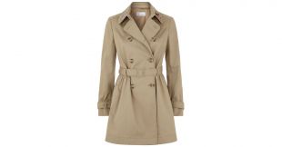 RED Valentino  - Natural Beaded Collar Trench Coat