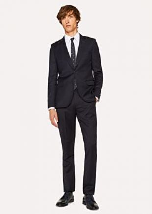 Costume Homme Bleu Marine Foncé En Laine Coupe Slim