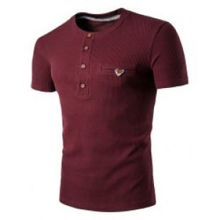 Fake Pocket Henley T Shirt