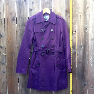 Mango Purple Trench Coat Medium Cotton Women's