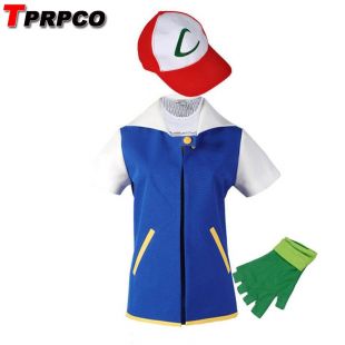 TPRPCO Pokemon Ash Ketchum Cosplay Costume Bleu Veste + Gants + Chapeau Ash Ketchum Costumes NL1551 dans Costumes pour filles de Nouveauté & Usage Spécial sur AliExpress.com | Alibaba Group