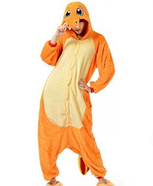 Charmander Adult Men Women Unisex Animal Sleepsuit Kigurumi Cosplay Costume Pajamas Outfit Nonopnd Nightclothes Onesies Halloween Cheap Costume Clothing (S(151CM-161CM)) by COHO