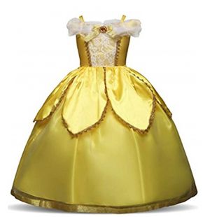 JerrisApparel Princesse Belle Hors /épaule Couch/é Costume Robe pour Little Girl