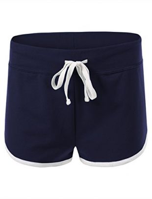 7 Encounter Women's Contrasted Drawstring Active Shorts Navy Medium