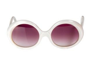 Des années 60 rare rondes lunettes de soleil vintage, fabriqués en France par L.Evrard. Vintage authentique blanc Lunettes de soleil