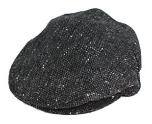 Biddy Murphy Mens Flat Cap 100% Wool Grey Fleck Made in Ireland Small