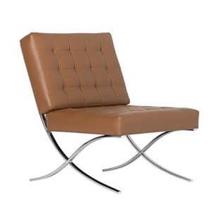 Offex Home Atrium Bonded Leather Barcelona Chair - Caramel