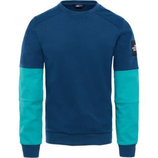 North Face Fine 2 Crew Sweat Mens Jumper   Blue Wing Teal Porcelain Green | eBay