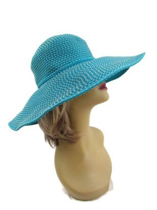 Whywelovethepast - Chapeau Bleu à Large Bord