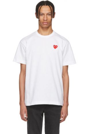 Converse - Comme des Garçons Play T shirt blanc Heart Patch