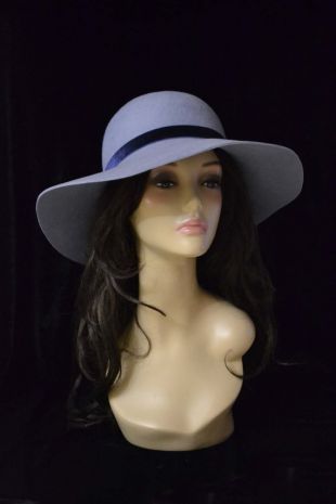 Feutre chapeau mou large bord pour femmes fedora gris d’hiver à la main womens chapellerie laine dames formelle créateur cadeau pour elle